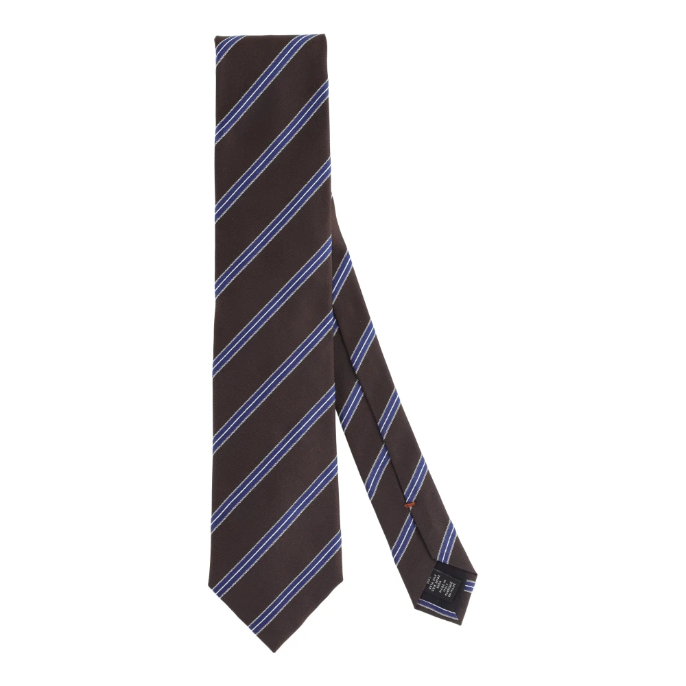 Ermenegildo Zegna Bruine Zijden Regimentstrik Brown Heren