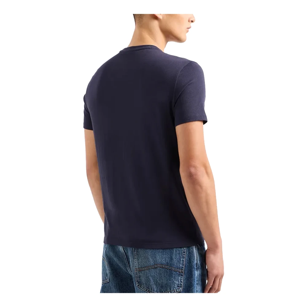 Armani Exchange Night Sky T-Shirt met Logo Detail Blue Heren
