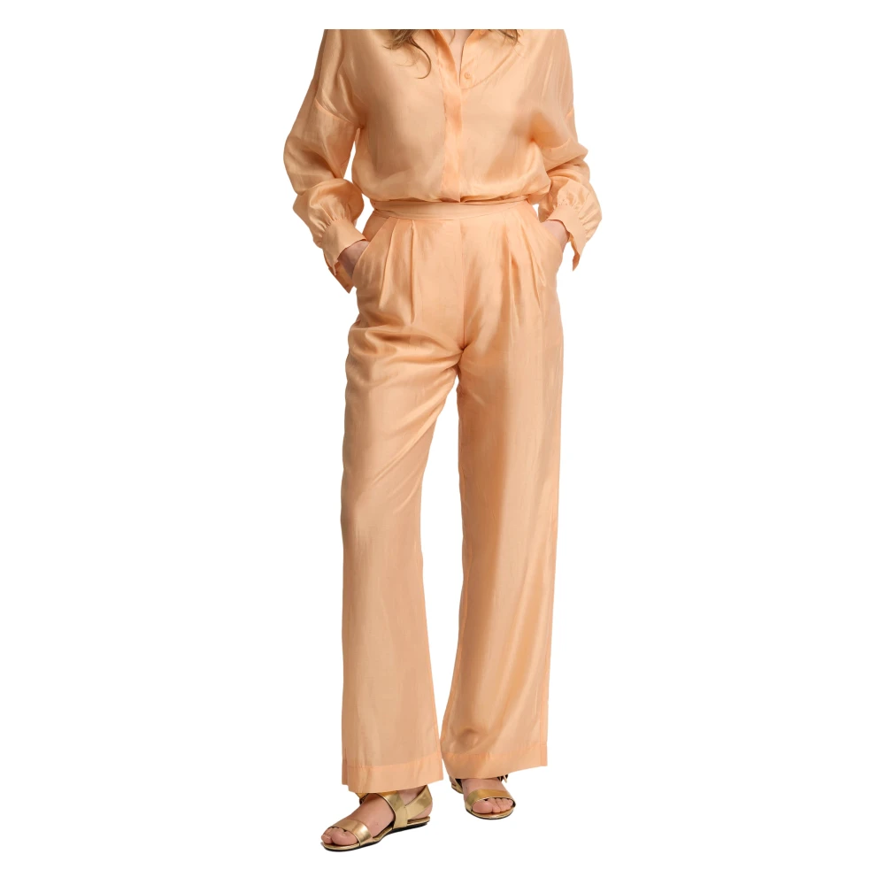 Kocca Orange Wide Trousers, Female, Xs, Chic Lightweight All Occasion Trousers