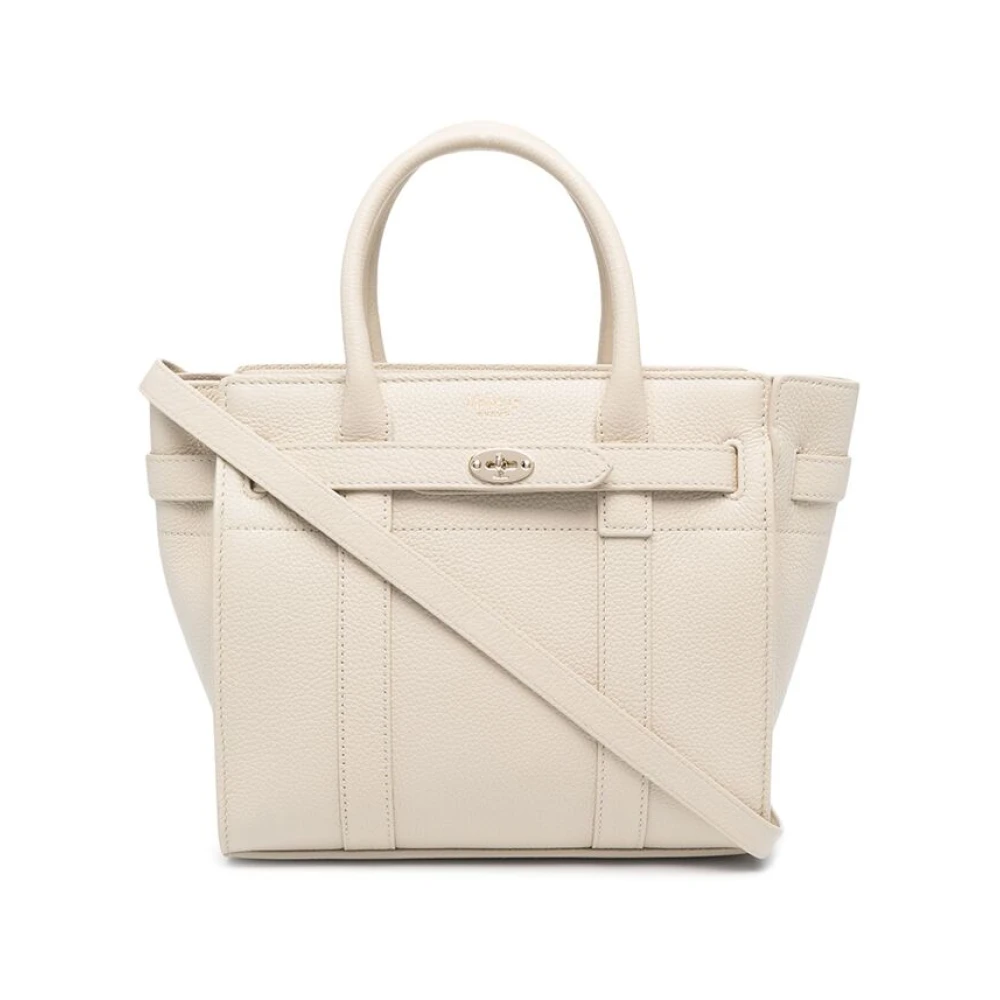 Mulberry Krijtwitte leren schoudertas Beige Dames