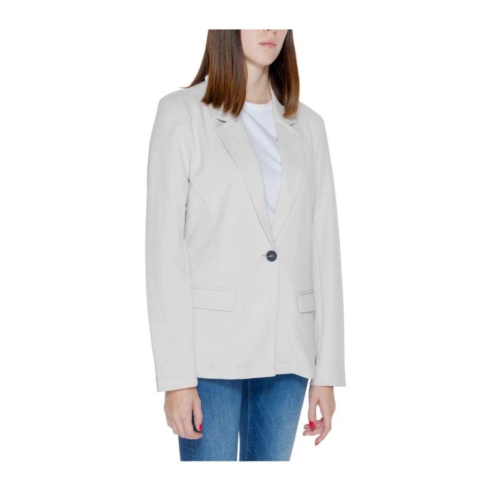 Only Elastaan Polyester Blazer Damesjas Collectie Beige Dames