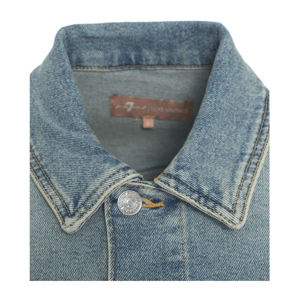 7 For All Mankind Vintage Denim Jacket in Blauw Blue Dames