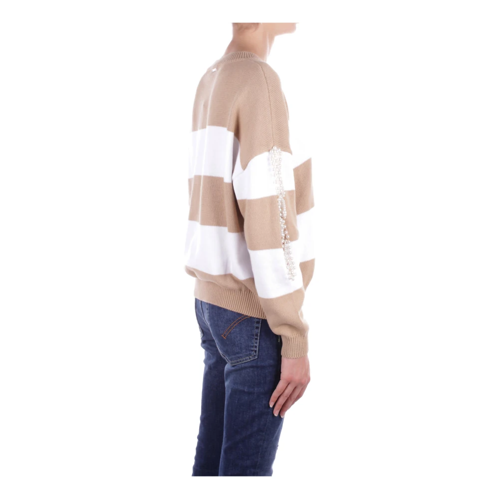 Liu Jo Beige Sweater met Cut-Out Details Multicolor Dames