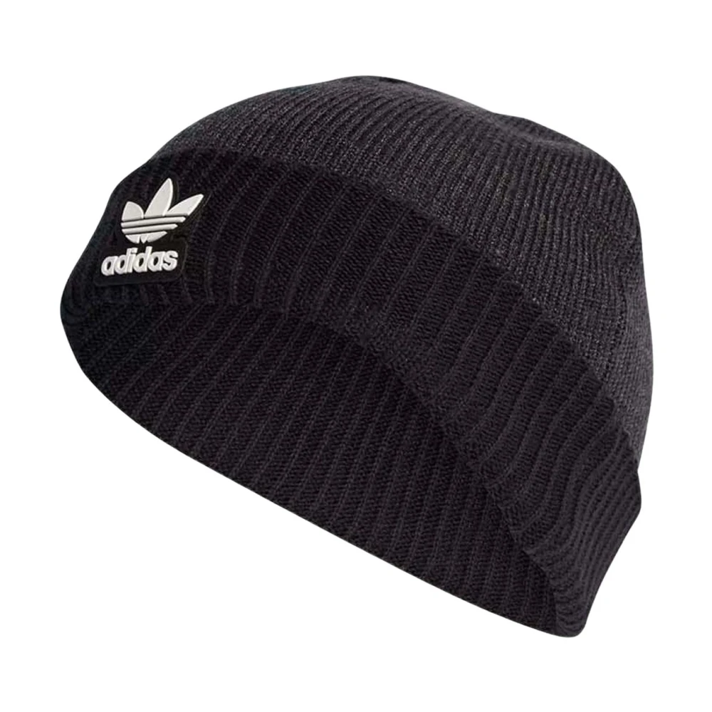 Adidas Originals Svart Variegated Textur Hatt med Vit Gummi Logo Black, Unisex