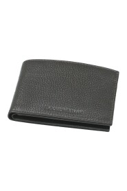 Czarny Grained Leather Wallet