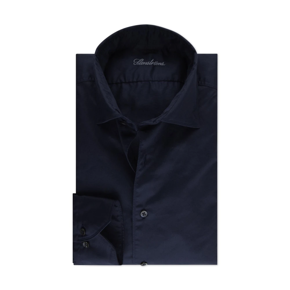 Stenströms Men's Blue Slimline Navy Twill Casual Shirt - Formal Shirts - Xl - Shirts