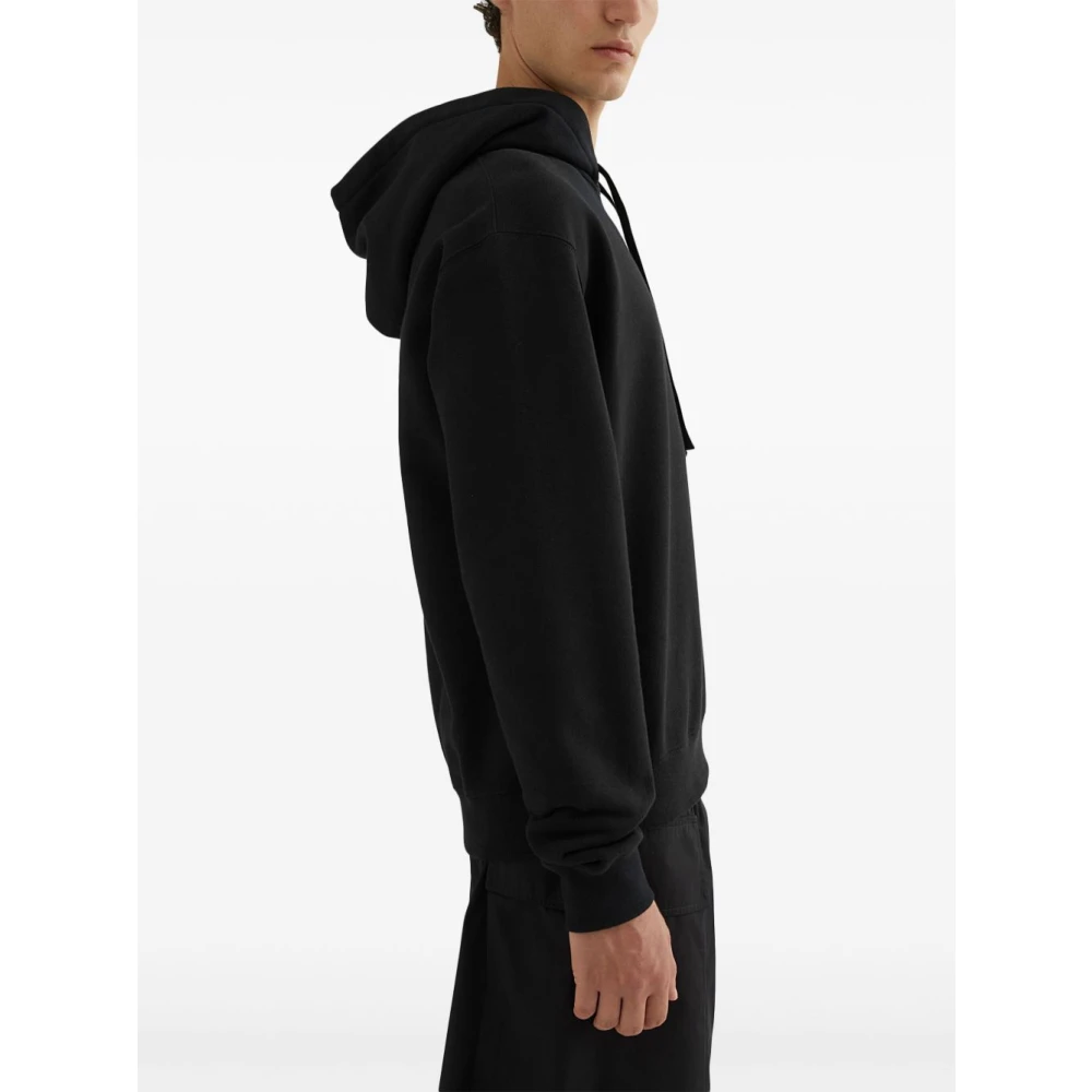 Jil Sander Zwarte Katoenen Hoodie met Logoprint Black Heren