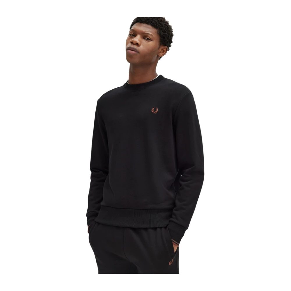 Fred Perry Zwarte Sweatshirt Klassieke Stijl Black Heren