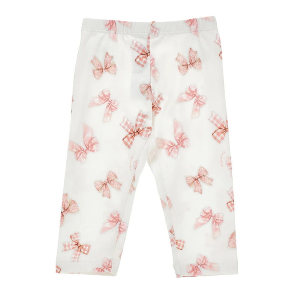 Monnalisa Women's White Leggings With Bows And Logo