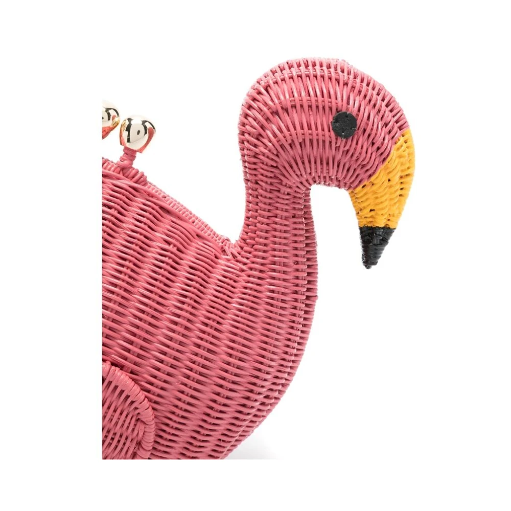Serpui Fuchsia Roze Magnetische Clutch met Ketting Pink Dames