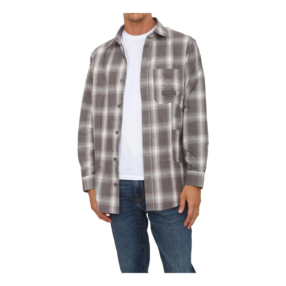 Armani Exchange Herr Grå Skjortor M, Bomull, Bomullsskjorta