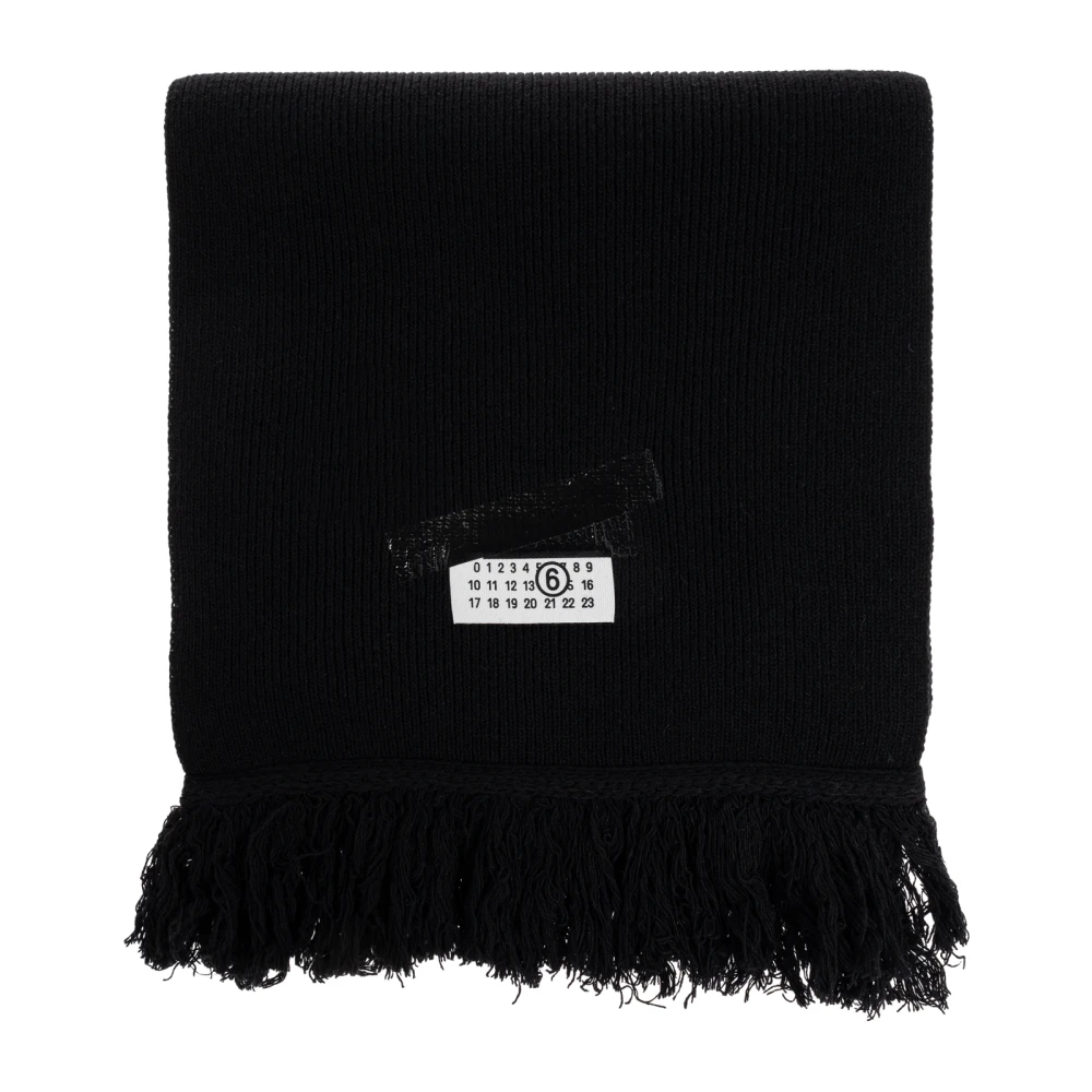 Mm6 Maison Margiela Uomo Nero - Sciarpa Con Logo - Accessories - One Size