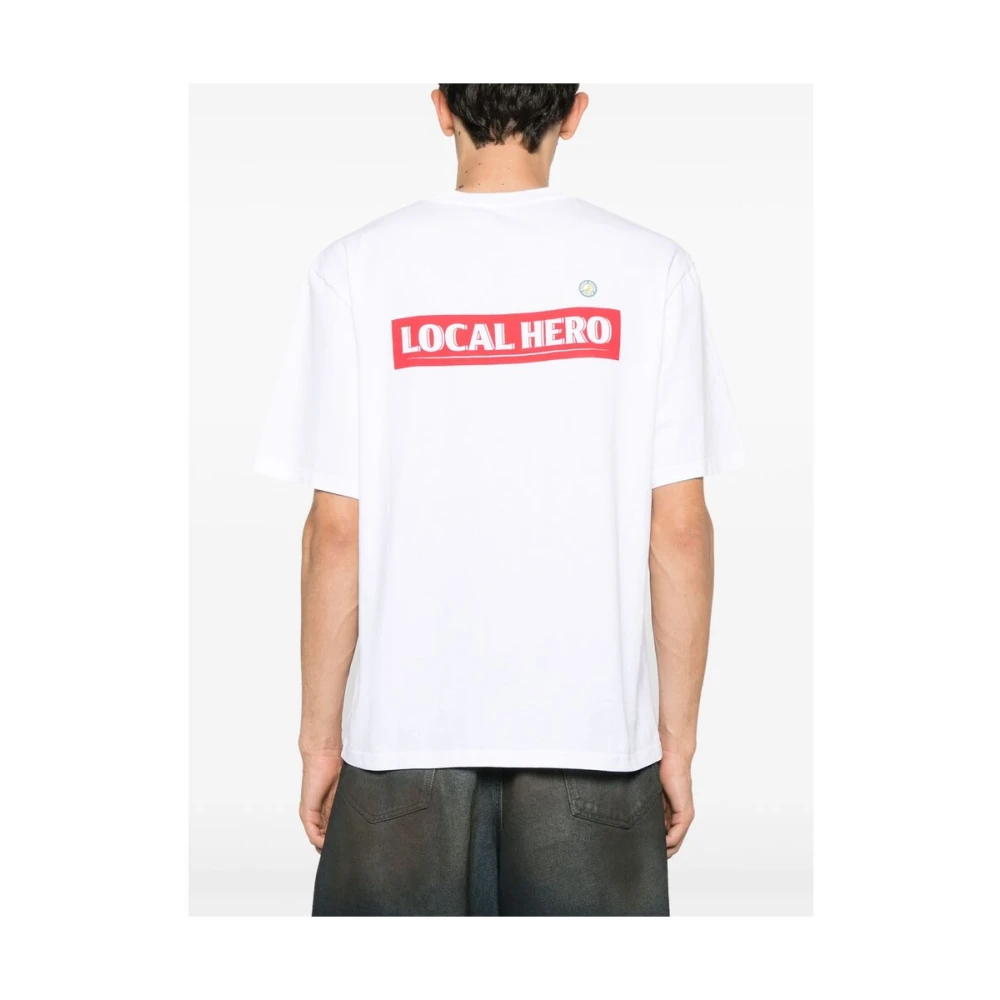 Martine Rose Wit Logo Print Crew Neck T-shirt White Heren