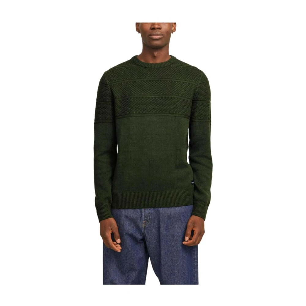 Jack & Jones Men's Green Crew Neck Jersey Knit