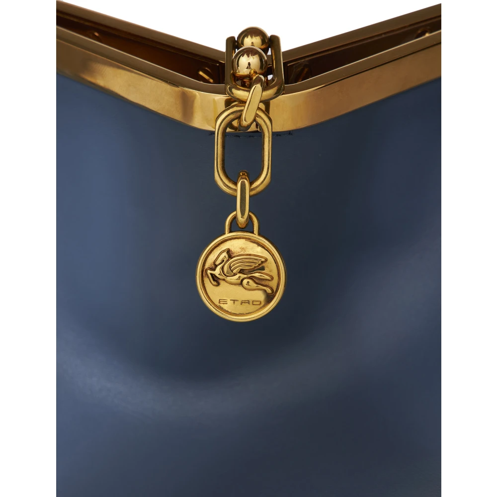 ETRO Blauwe Leren Vela Tas met Draadwerk Blue Dames