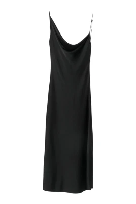 Asymmetrisk Midi-klänning med Draperad Krage
