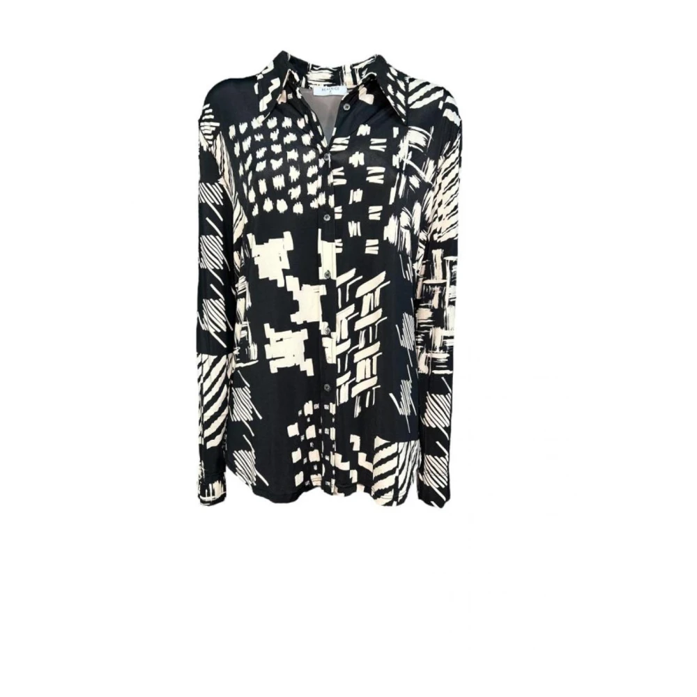 Beatrice .b Polyester Shirt Patroon Black Dames