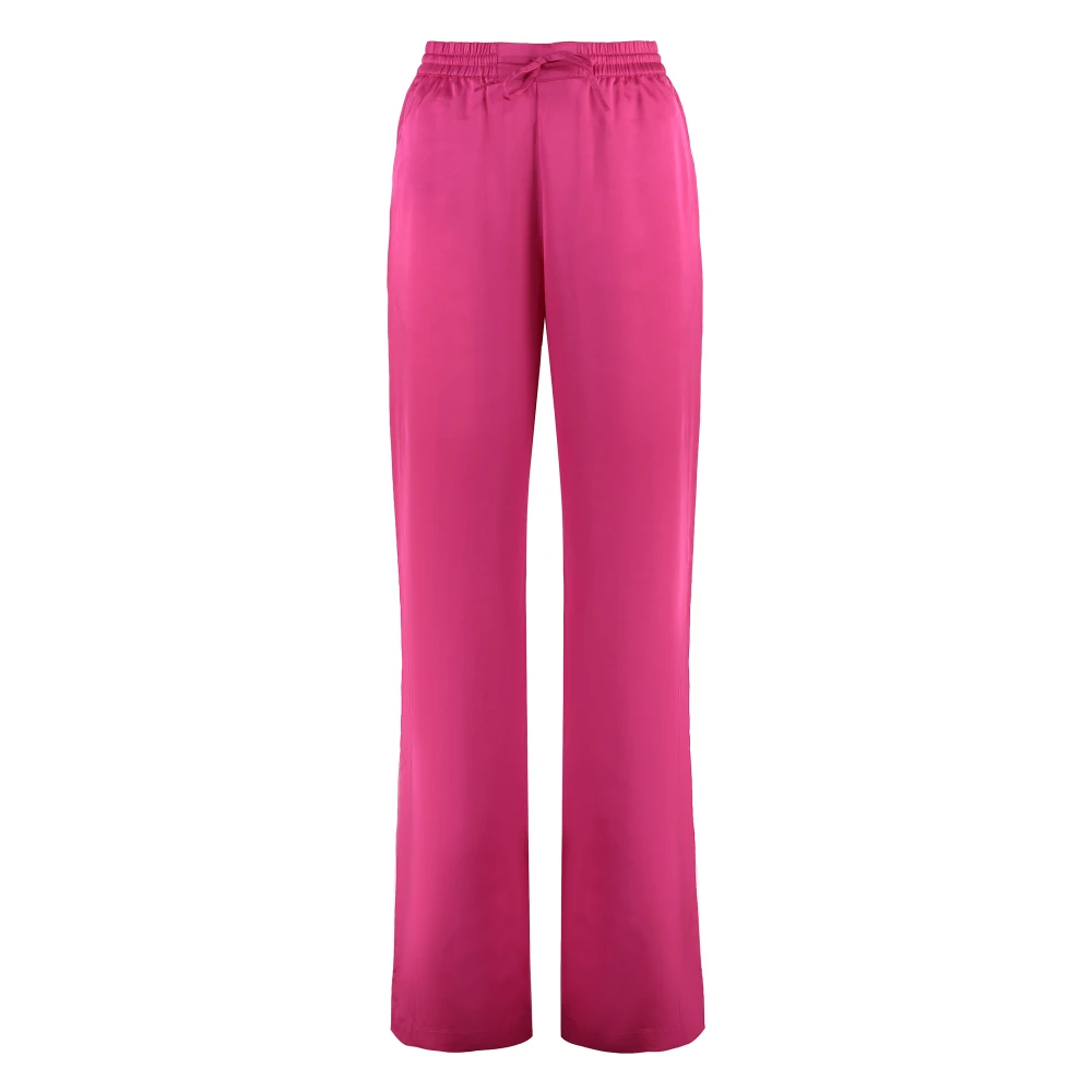 Yves Salomon Trekkoord Viscose Broek Pink Dames