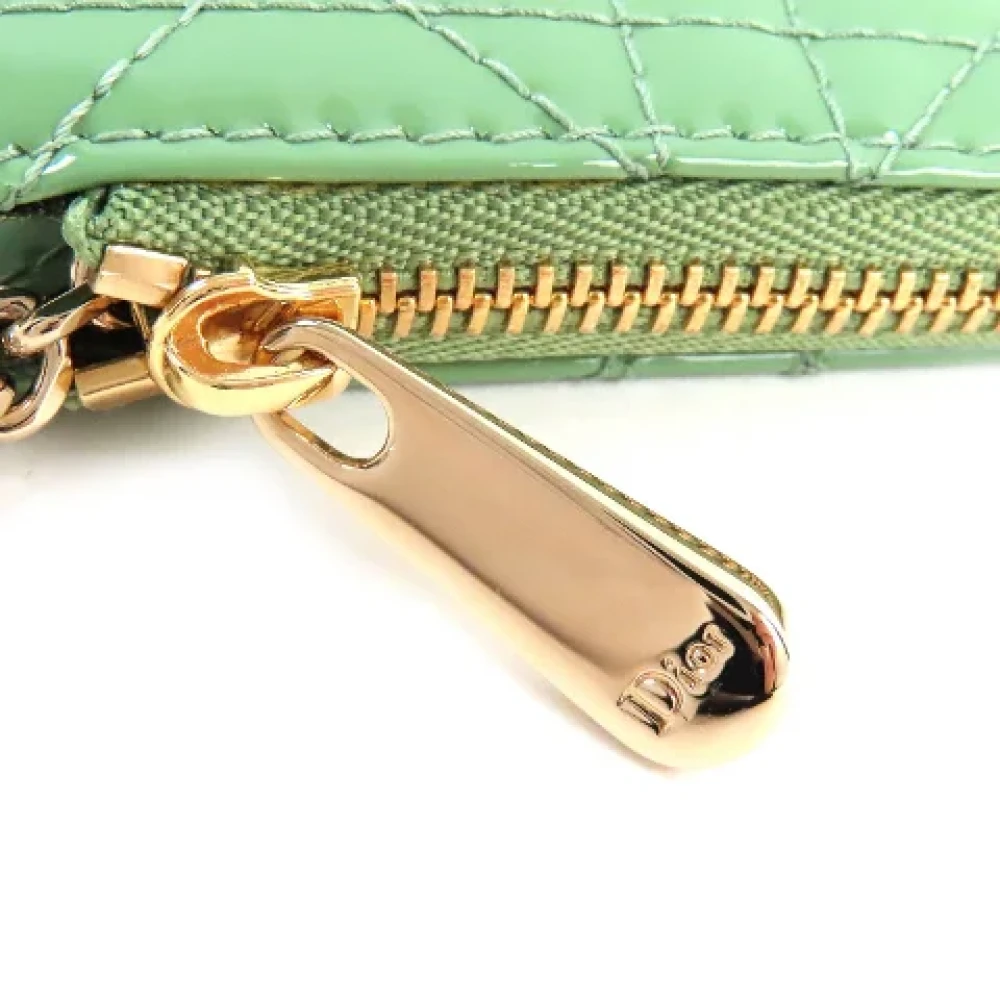 Dior Vintage Pre-owned Leather wallets Green Dames