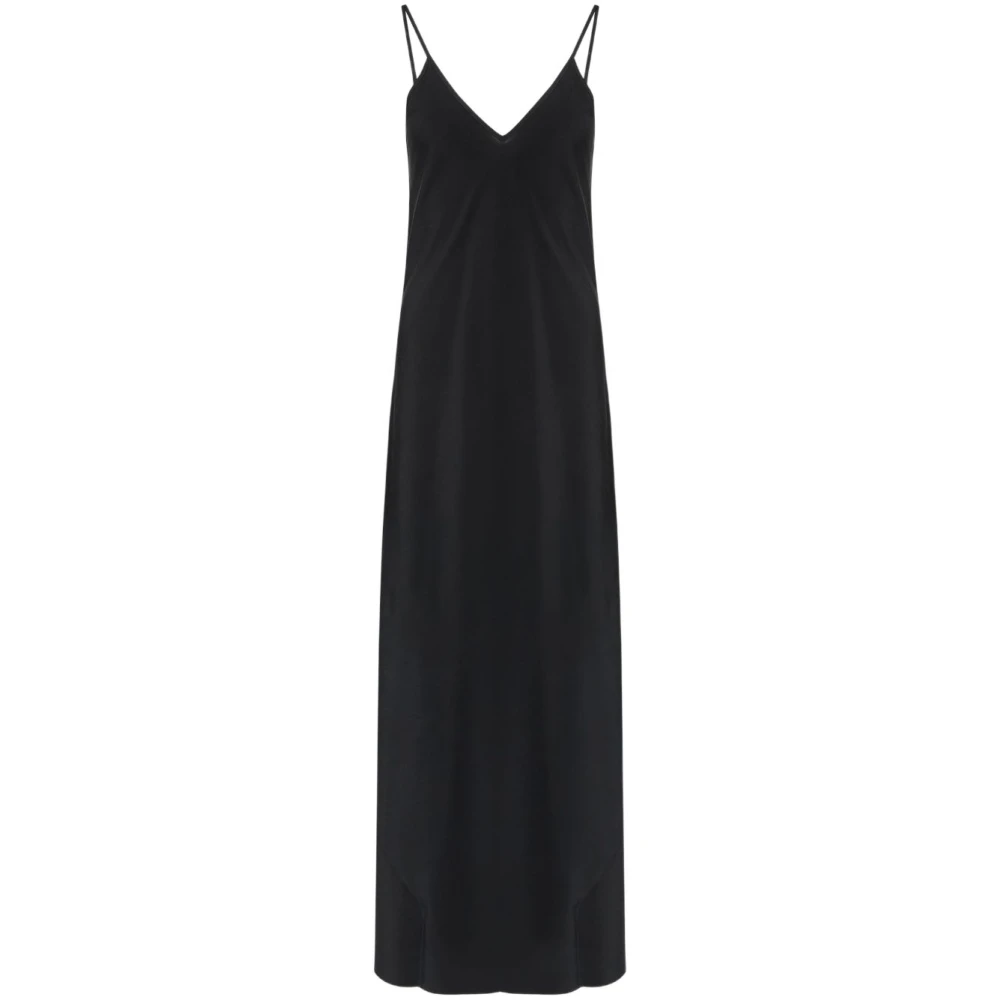 Mm6 Maison Margiela Women's Black V-Neck Spaghetti Strap Dress