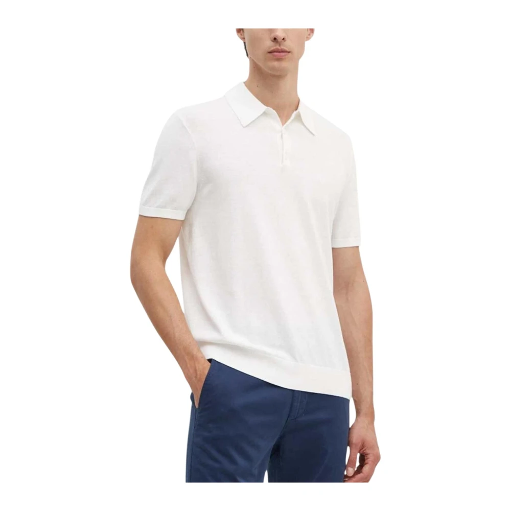 Armani Exchange Mannelijk Wit Polo Shirt Met Korte Mouwen En Ronde Hals