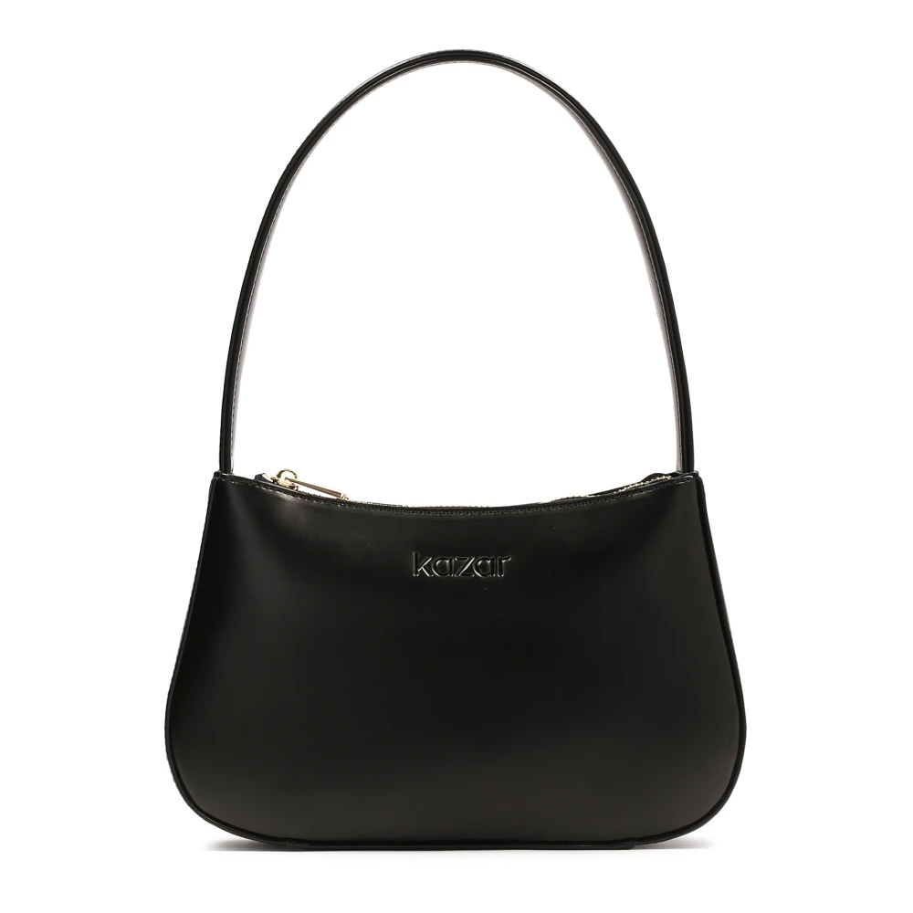 Kazar Graanleer Baguette Stijl Schoudertas Black Dames