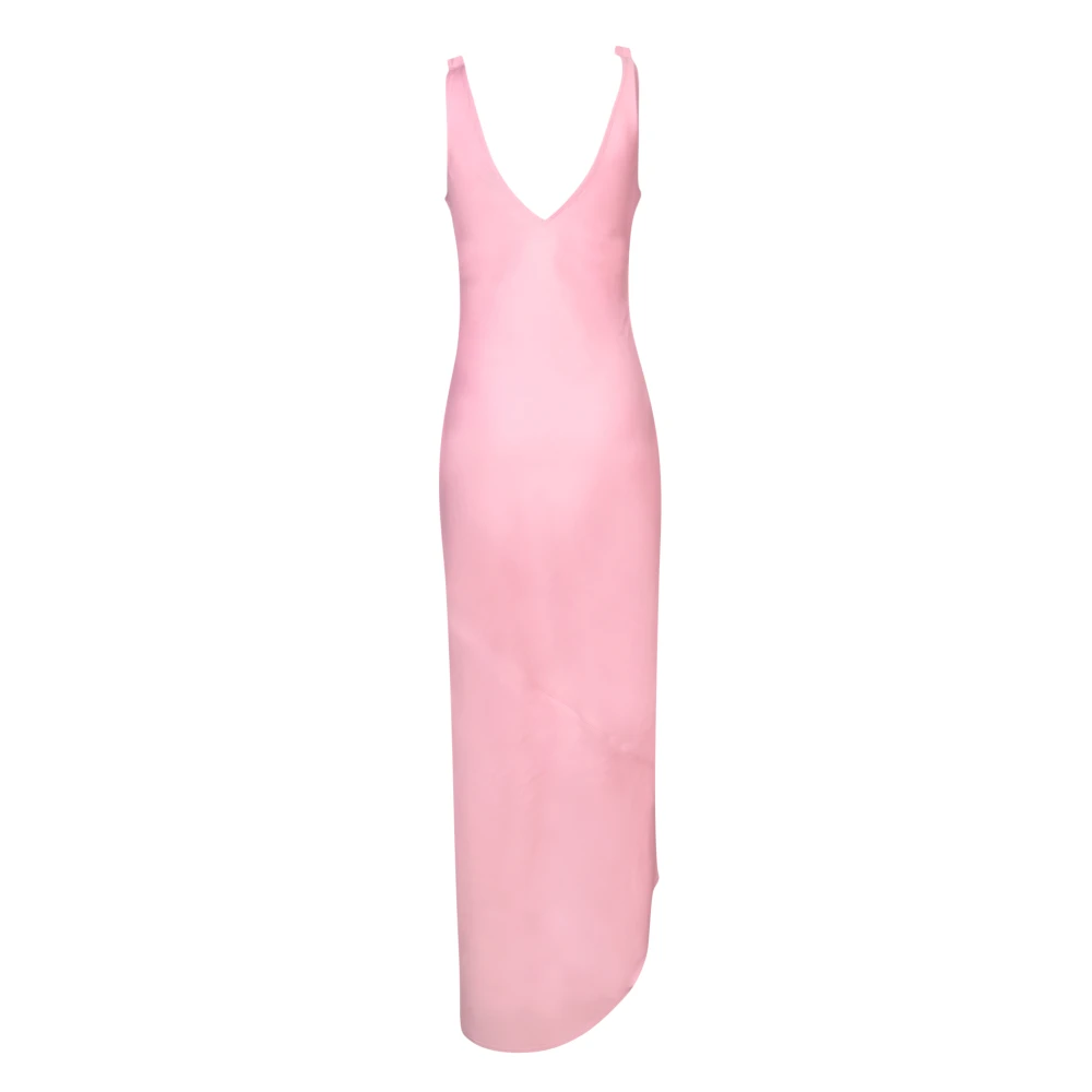 JW Anderson Roze V-hals Asymmetrische Jurk Pink Dames