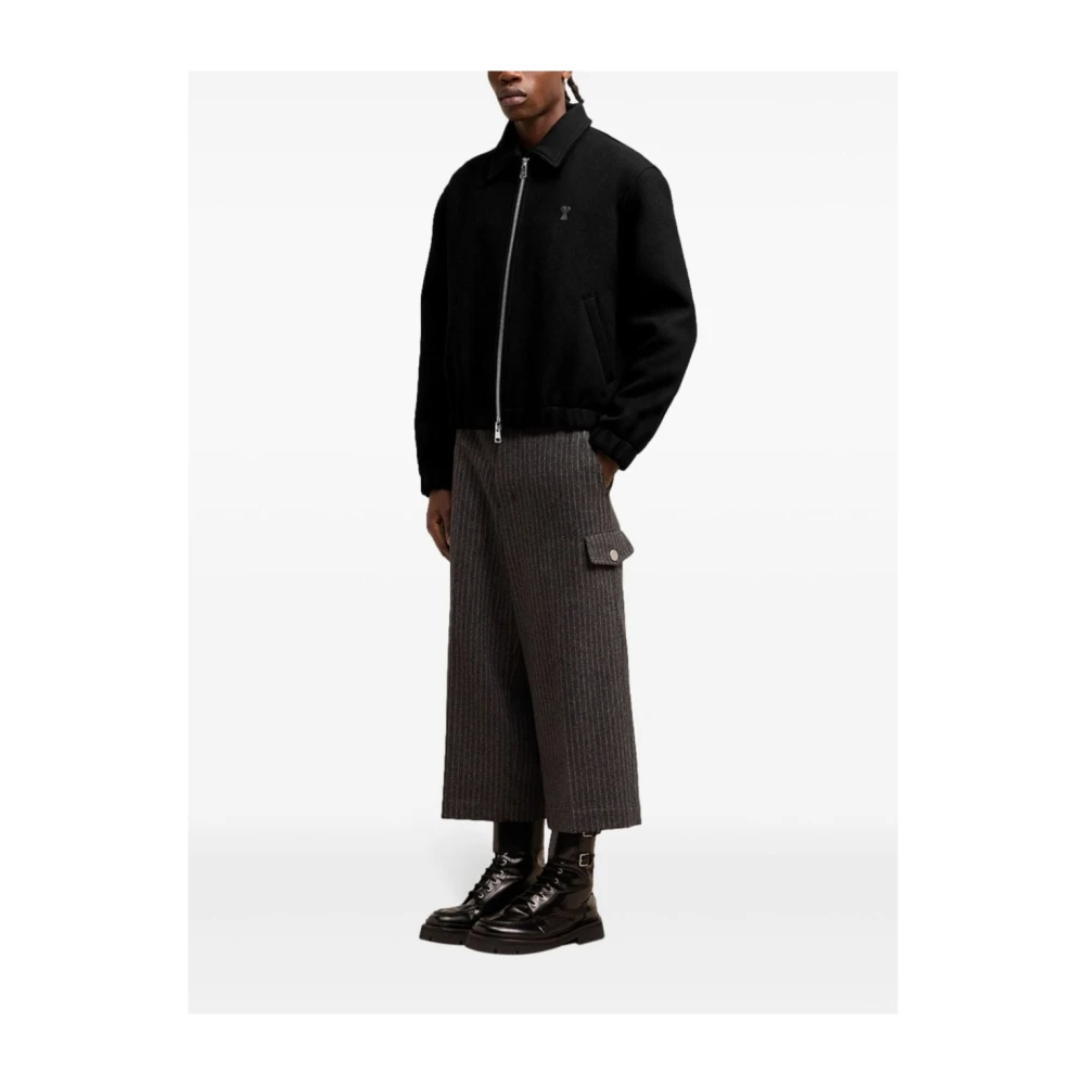 Ami Paris Hart Wol Jack Rits Voorkant Black Heren
