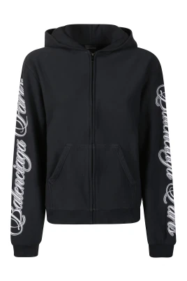 Cursive Zip-Up Hoodie