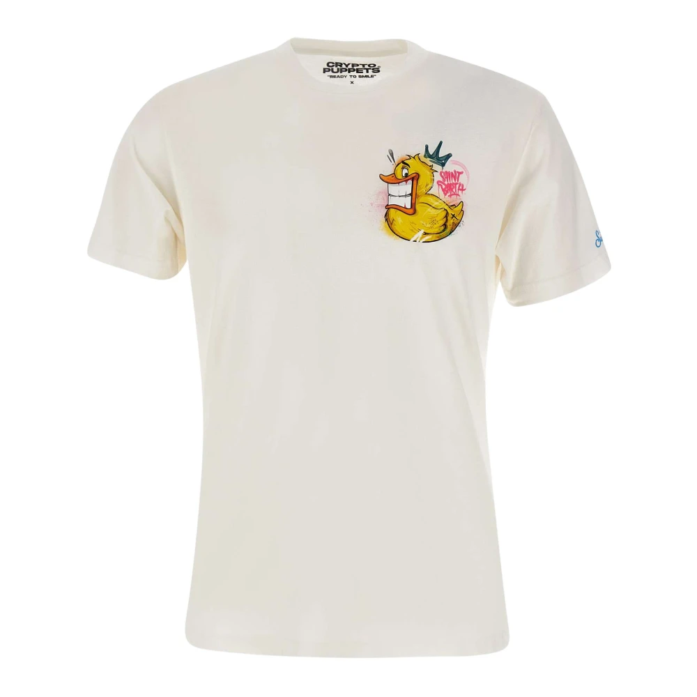 MC2 Saint Barth Witte Katoenen T-shirt met Eendenlogo White Heren