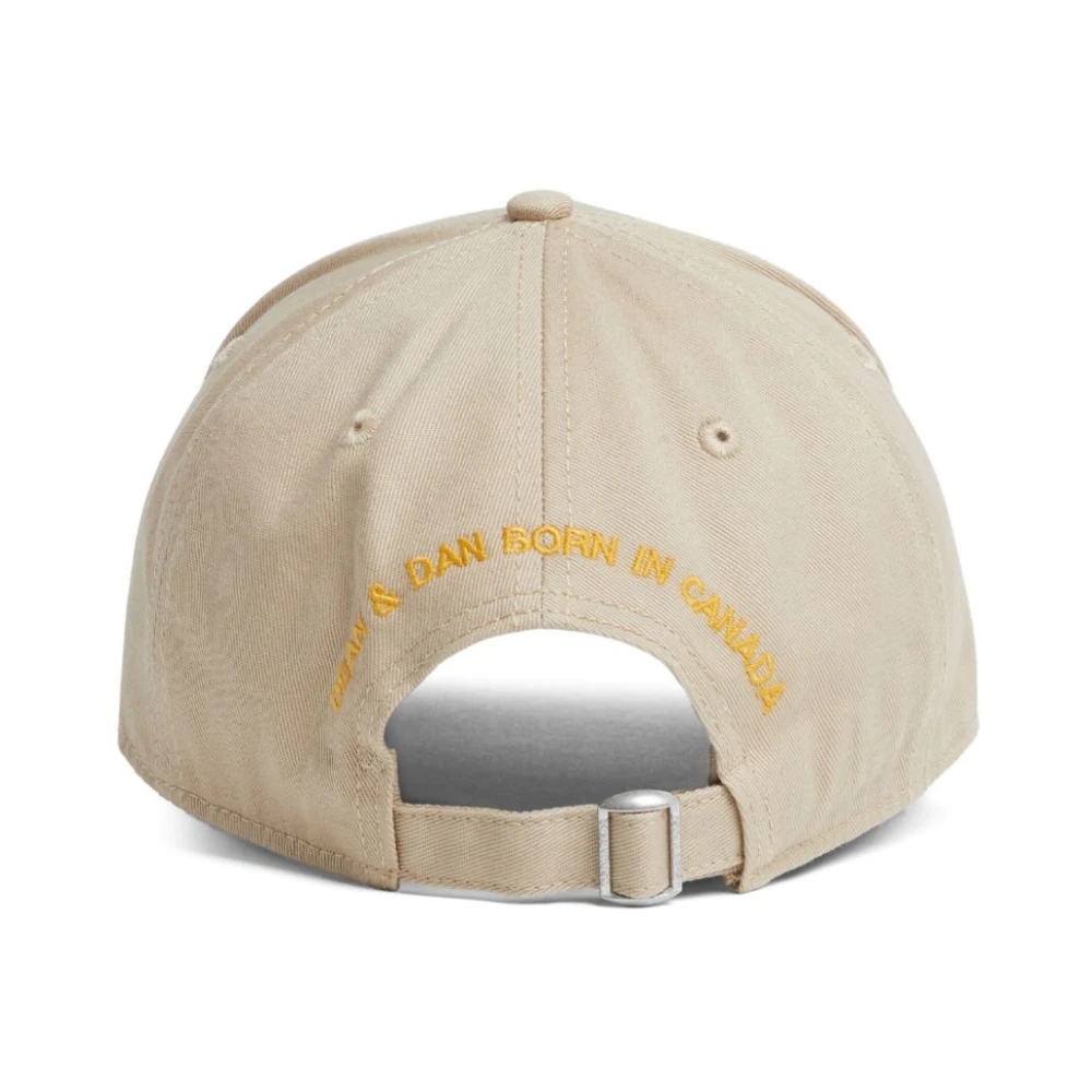 Dsquared2 Logo Patch Beige Katoenen Hoed Beige Heren