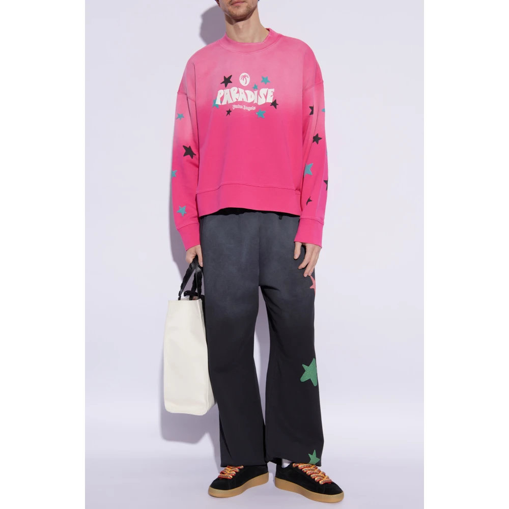 Palm Angels Gedrukte sweatshirt Pink Heren