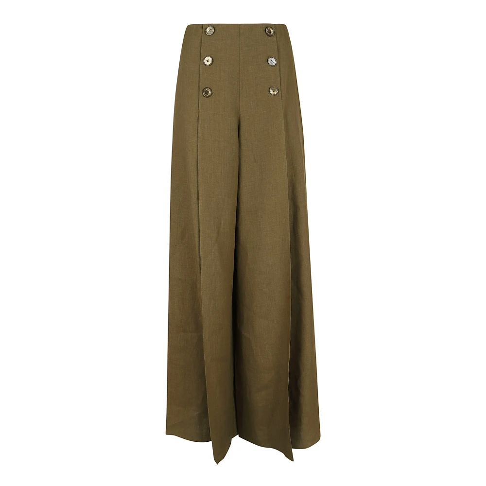 Ralph Lauren Montaine Lange Broek met Platte Voorkant Green Dames