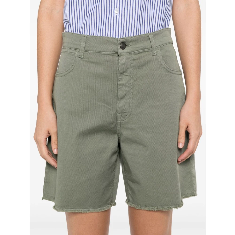 Fay Groene Shorts met Voorknoopsluiting Green Dames