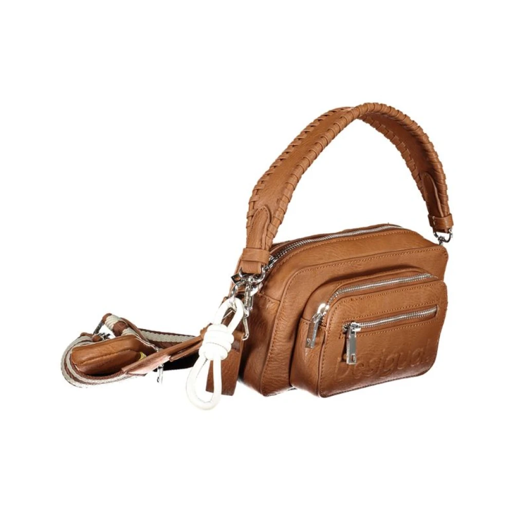 Desigual Bruine Schoudertas met Afneembare Banden Brown Dames