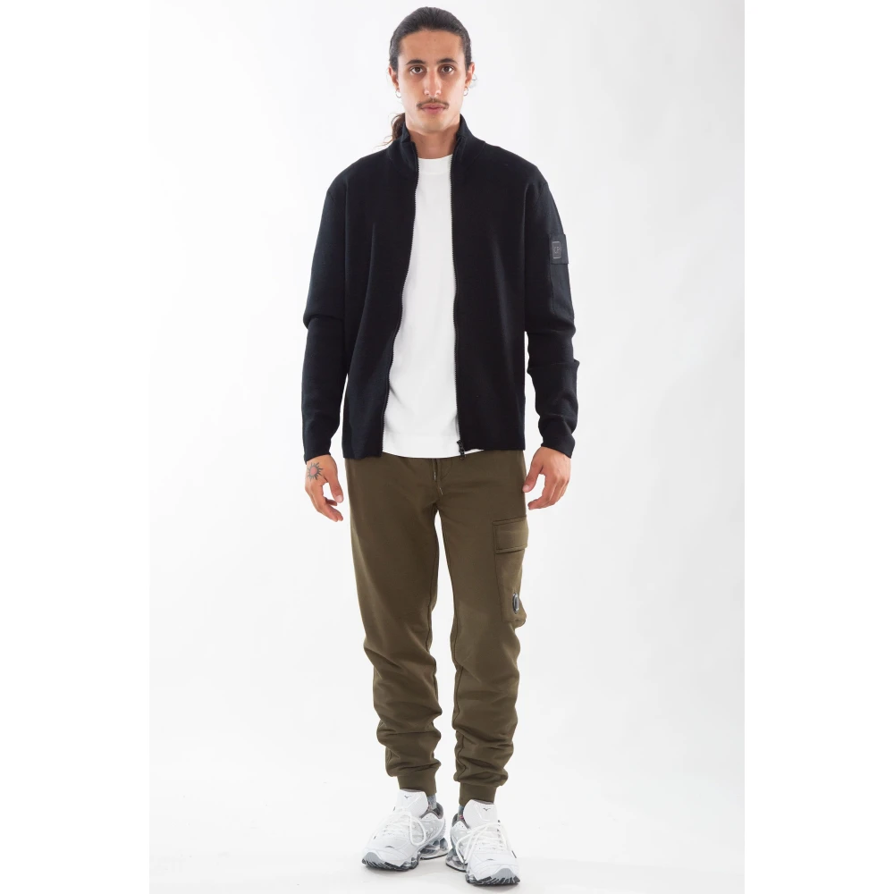 C.P. Company Cardigan van extrafijne wol met rits Black Heren