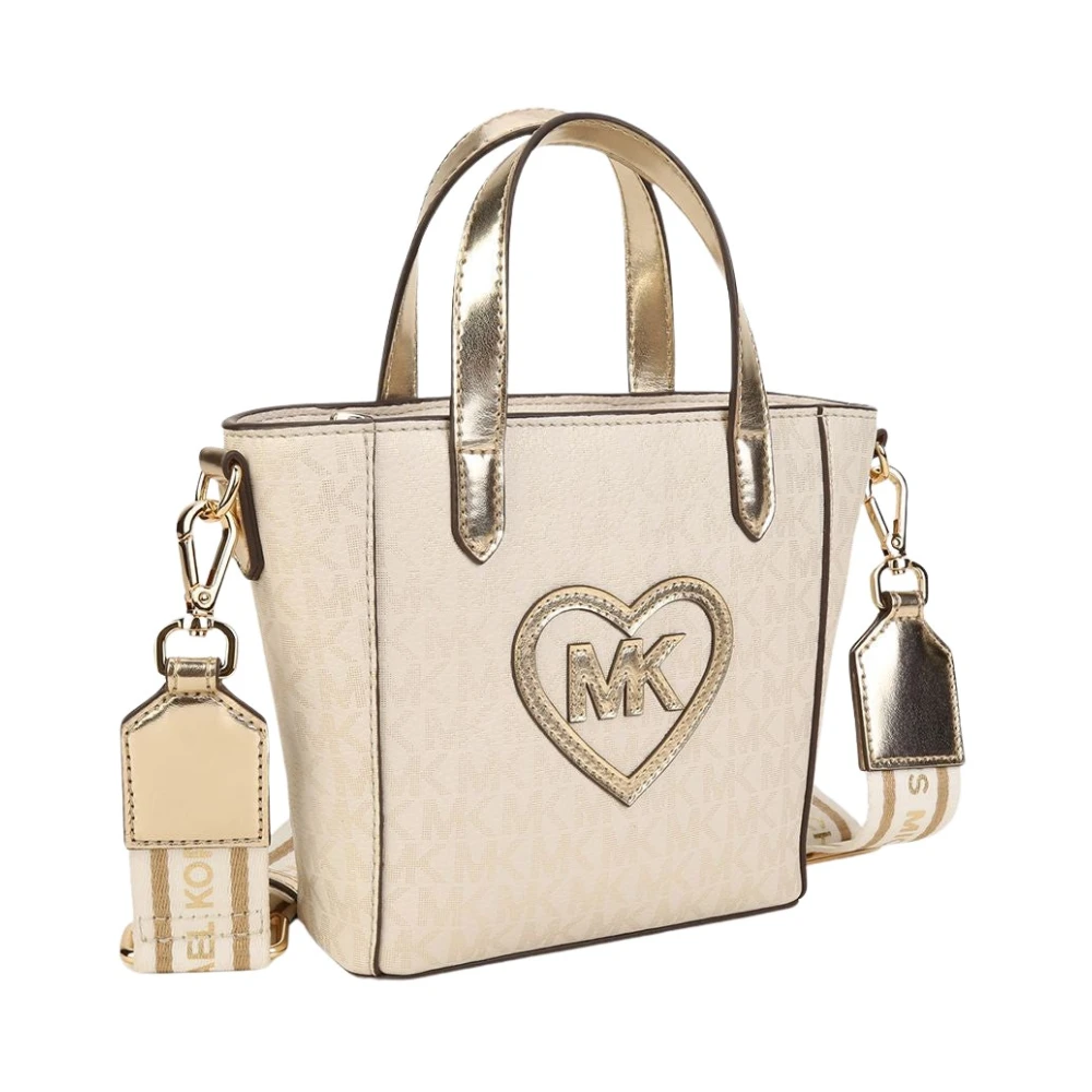 Michael Kors Gouden Hart Bedrukte Tas met Rits Brown Dames