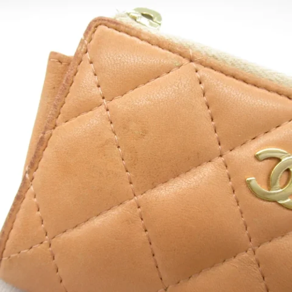Chanel Vintage Pre-owned Leather wallets Beige Dames