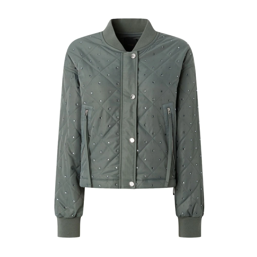 Pinko Women's Green Bomber Jackets, Xs, Chic Outerwear Aw25