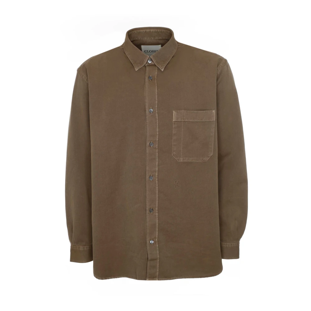 Closed Casual Shirts Brown Heren