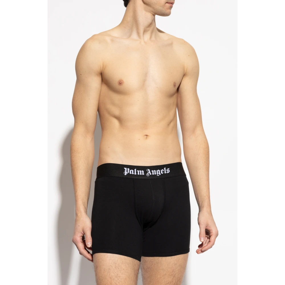Palm Angels Twee-pack boxershorts met logo Black Heren