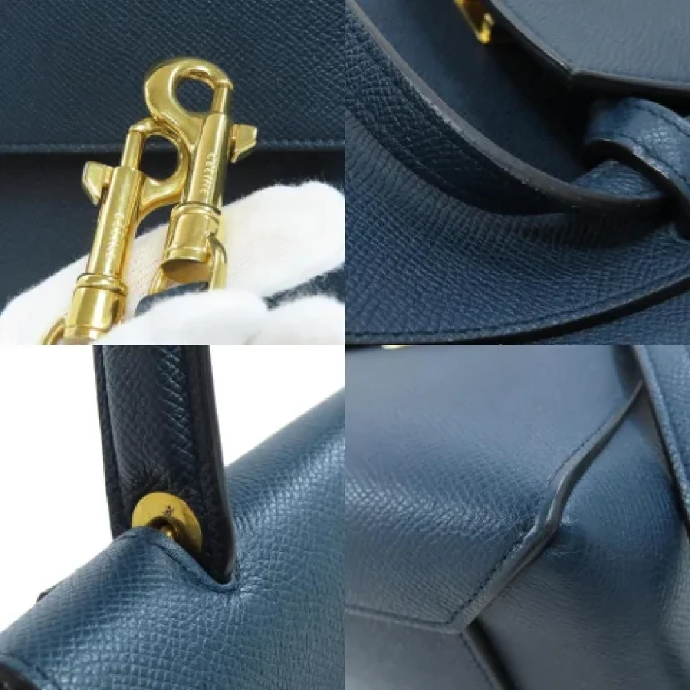 Celine Vintage Pre-owned Leather handbags Blue Dames