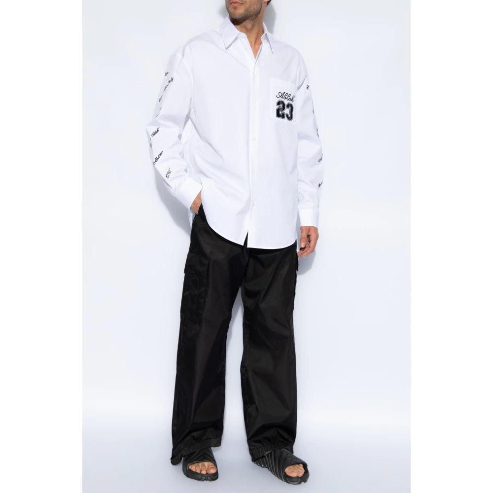 Off White Geborduurd overhemd White Heren