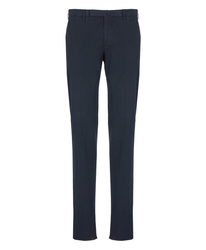pantalon-slim-en-coton-bleu