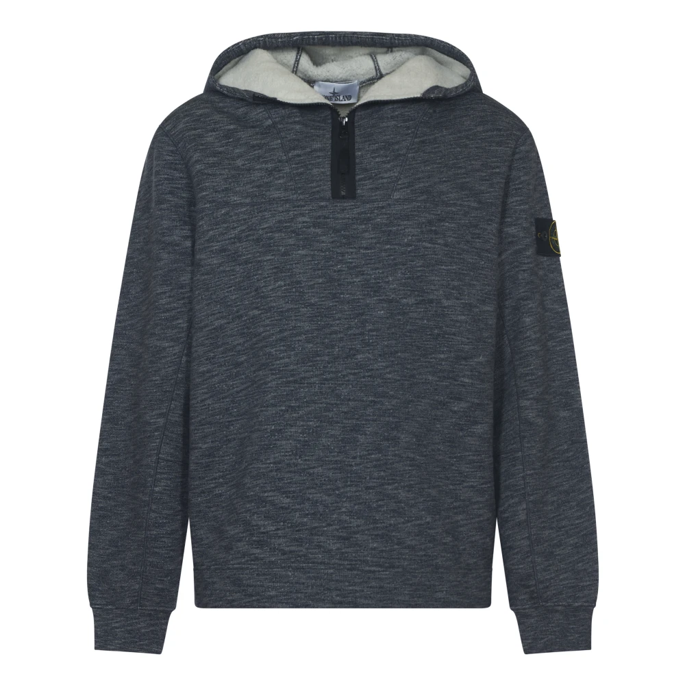 Stone Island Grijze Hoody Half Zip Sweater Gray Heren