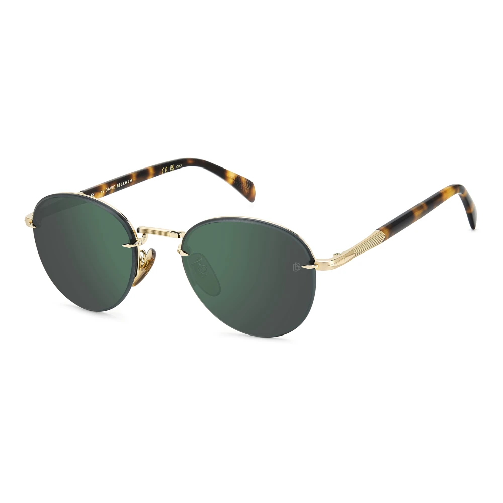 Eyewear By David Beckham Men's Yellow Sunglasses, 51 Mm, Gold Havana Green Mirrored Sunglasses