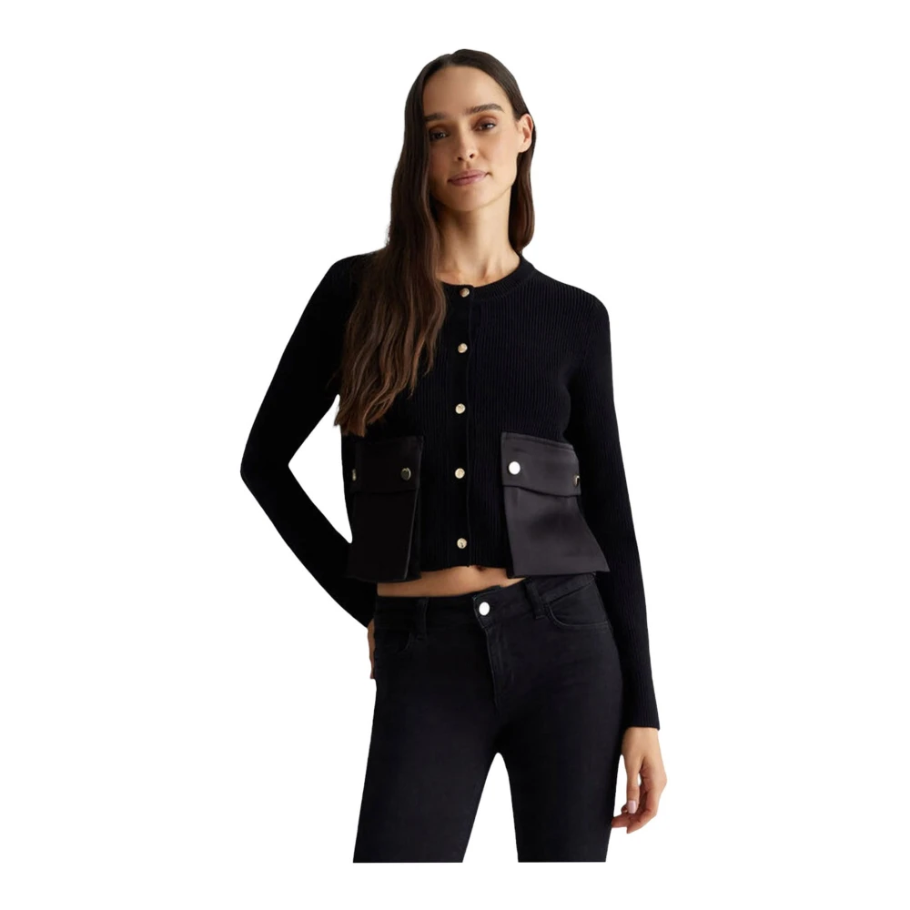 Liu Jo Zwart Vest Trui Elegant Veelzijdig Black Dames