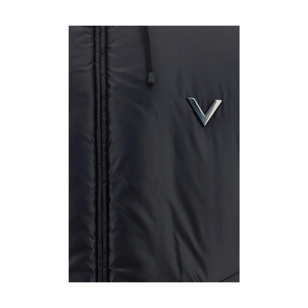 Valentino Gewatteerde capuchonjas Black Heren