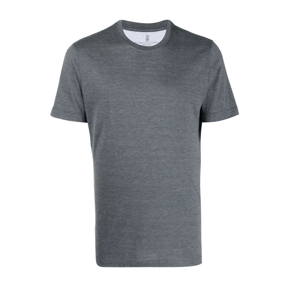 BRUNELLO CUCINELLI Zijden Jersey T-Shirt Gray Heren