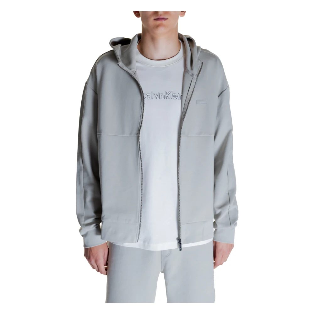 Calvin Klein Grijze Rits Hoodie Sweatshirt Mannen Gray Heren
